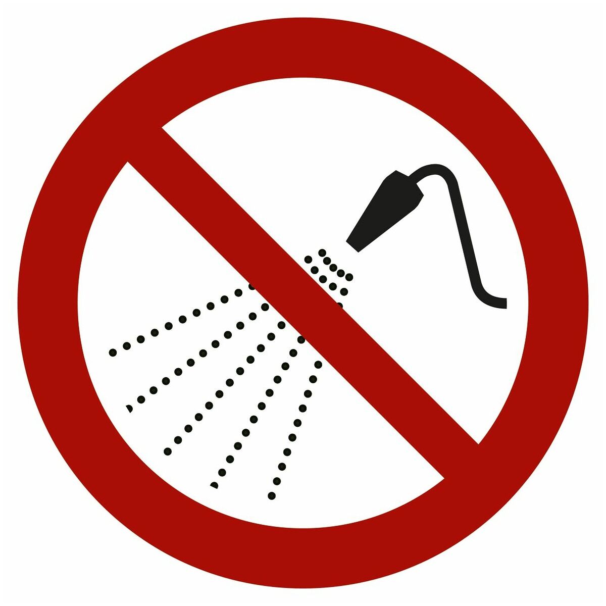 Förbudsskyltar Förbjudet att spruta vatten