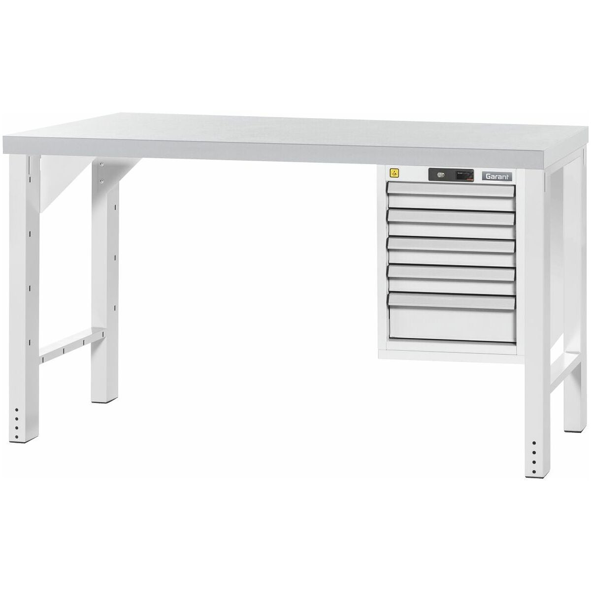 ESD Vario arbetsbänk med hurts höjd 850 mm, ESD-skiva 12×20G