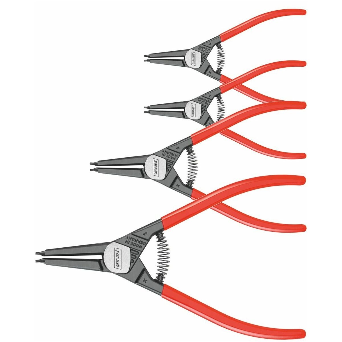 Låsringstångsats, 4 delar för utv. spårringar
