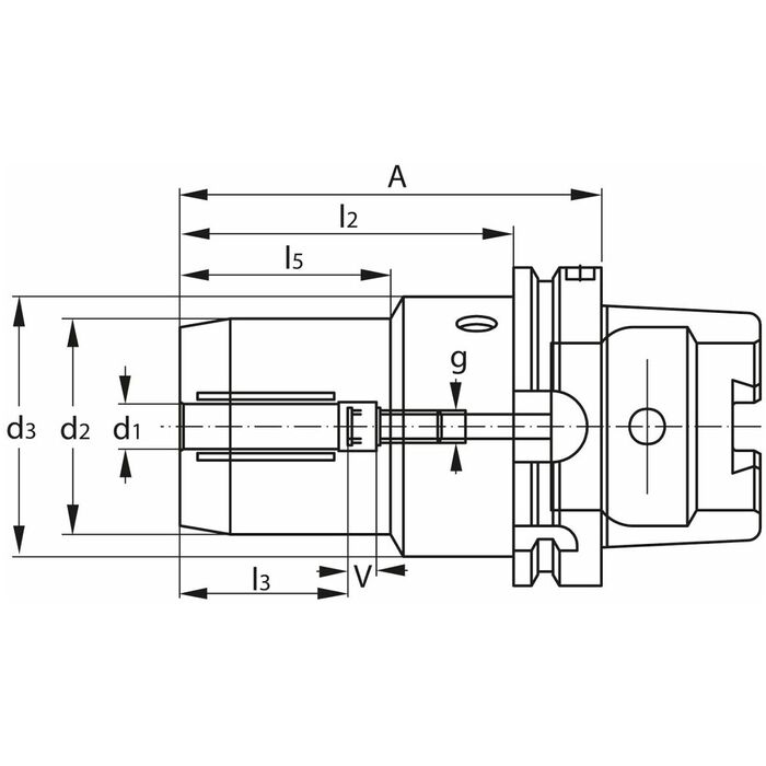 Hydro Dehn-spännchuck HPH Kort, smal 20 mm