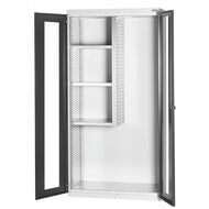 Basskåp med skiljevägg med fönsterförsedda dörrar