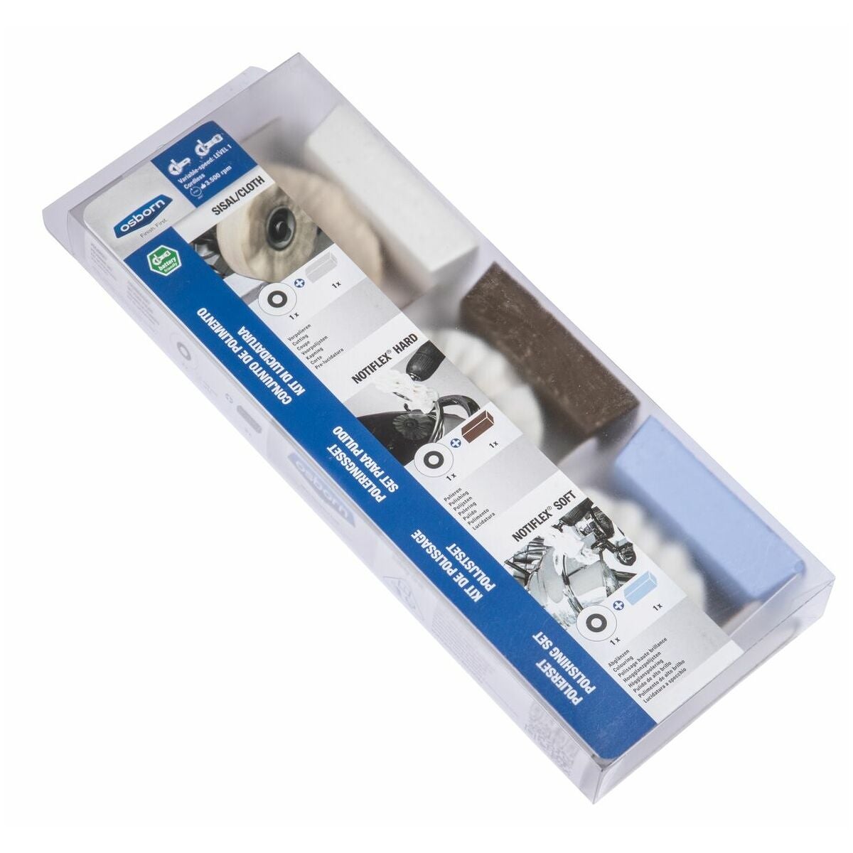 Polersortiment, 6 delar, med pasta och M14-gänga Unipol®