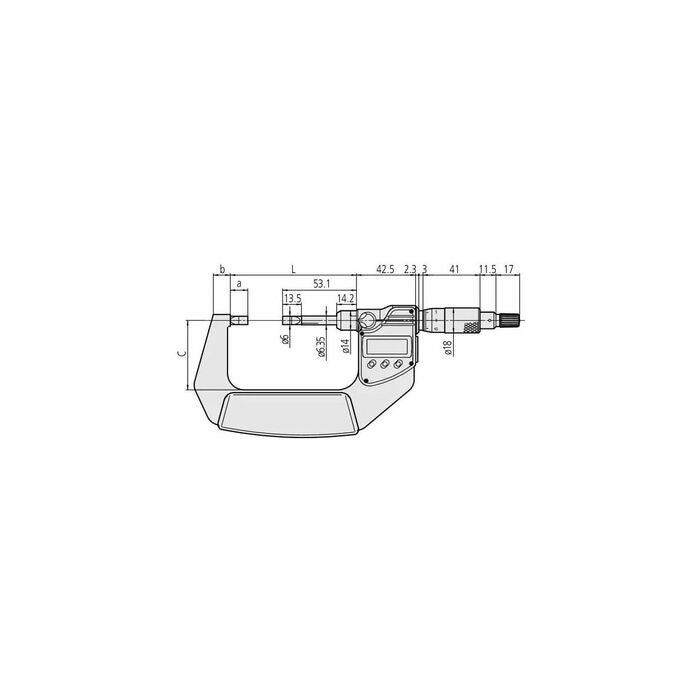 Digital bygelmikrometer för spårmätning 0-25 mm