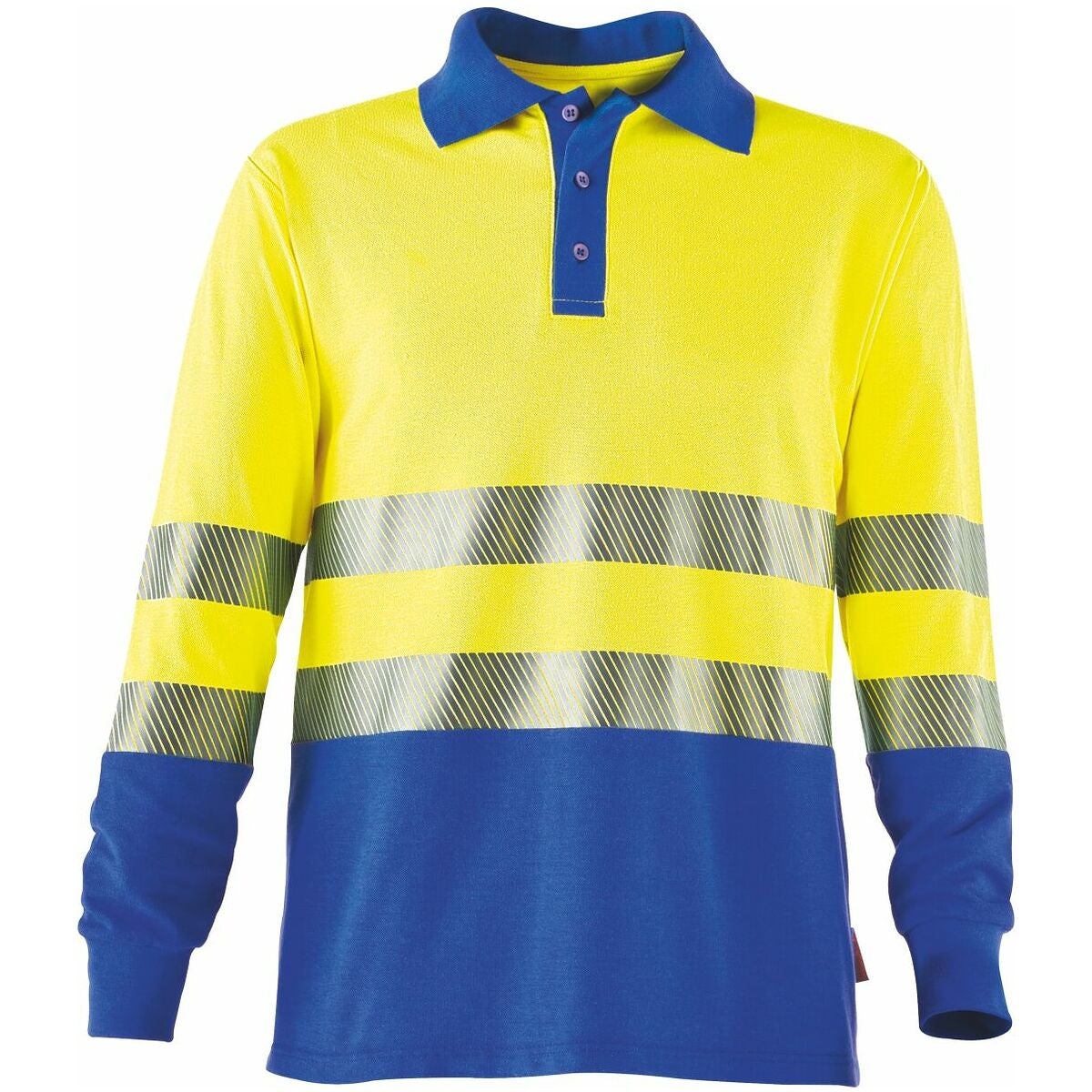 Multinorm-polotröja Langarm gul/kornblå