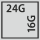 Lådornas effektiva yta i G: 24×16