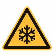Varningsskyltar Varning för låg temperatur